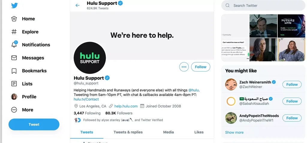 ¿Se ha caído Hulu...?