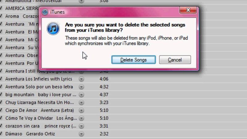 Cómo eliminar canciones de iTunes
