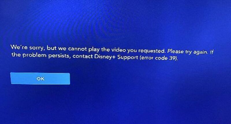 Error de Disney Plus