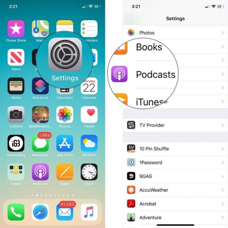 Podcasts del iPhone