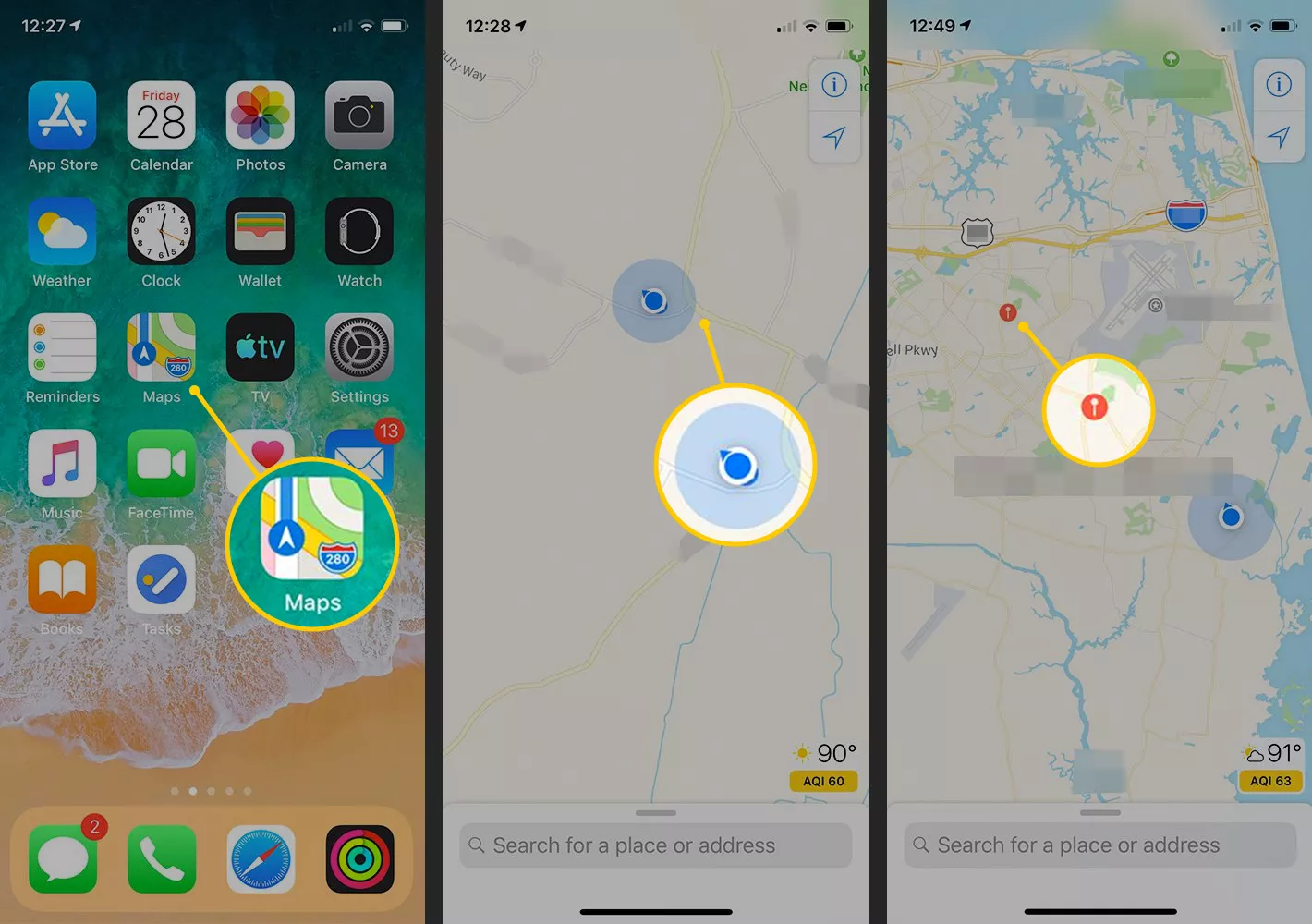 Cómo soltar un pin en los mapas de Apple en el iPhone y el iPad
