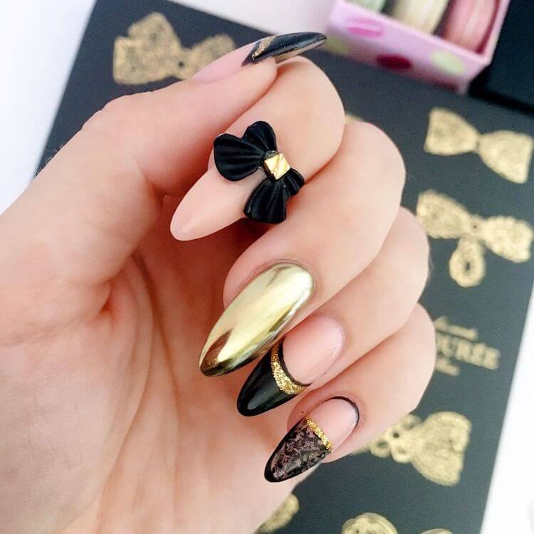 16 Diseños de uñas negros y dorados absolutamente hermosos - 21 - julio 6, 2022