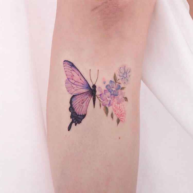 22 Hermosos tatuajes de mariposas que te encantan