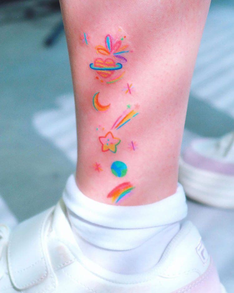 11 Tatuajes de "Kawaii" coloridos y lindos que a las mujeres les encantará - 5 - julio 3, 2022
