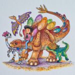22 Dibujos divertidos y geniales de dinosaurios