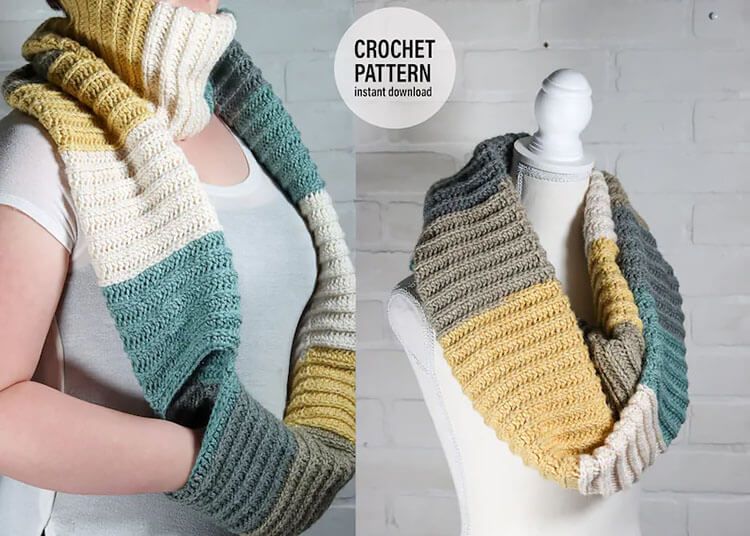 14 Patrones de bufanda de crochet y infinito para mantenerte caliente - 31 - julio 3, 2022