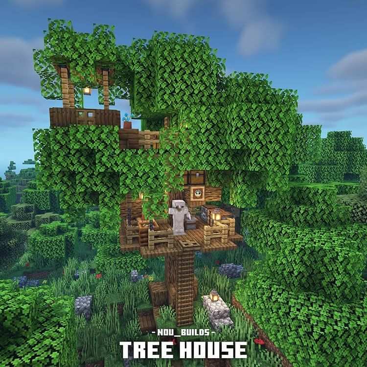 21 Minecraft Tree House Build Ideas y tutoriales - 39 - julio 3, 2022
