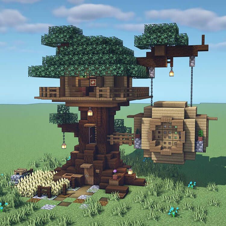 21 Minecraft Tree House Build Ideas y tutoriales - 13 - julio 3, 2022