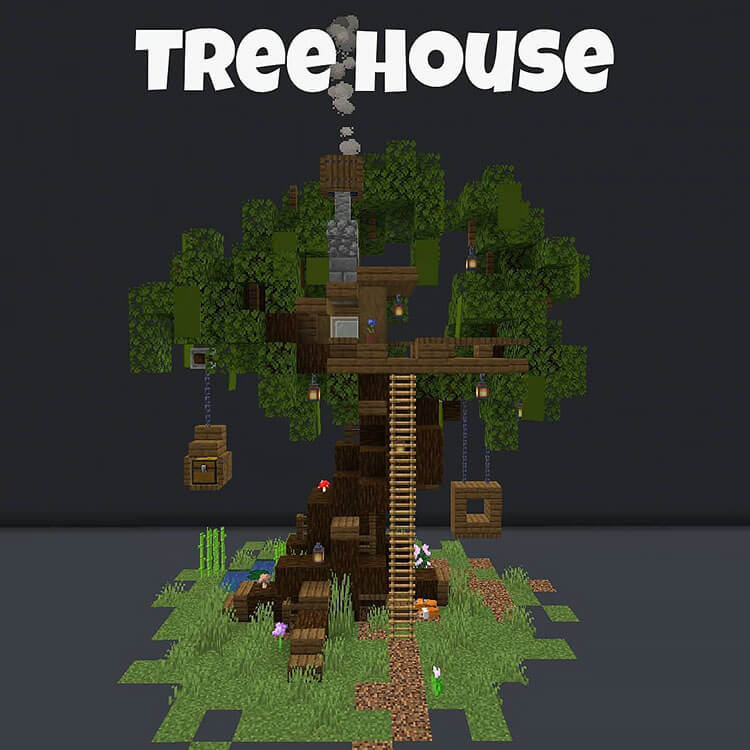 21 Minecraft Tree House Build Ideas y tutoriales - 15 - julio 3, 2022