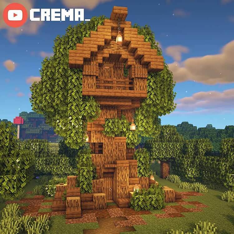 21 Minecraft Tree House Build Ideas y tutoriales - 17 - julio 3, 2022