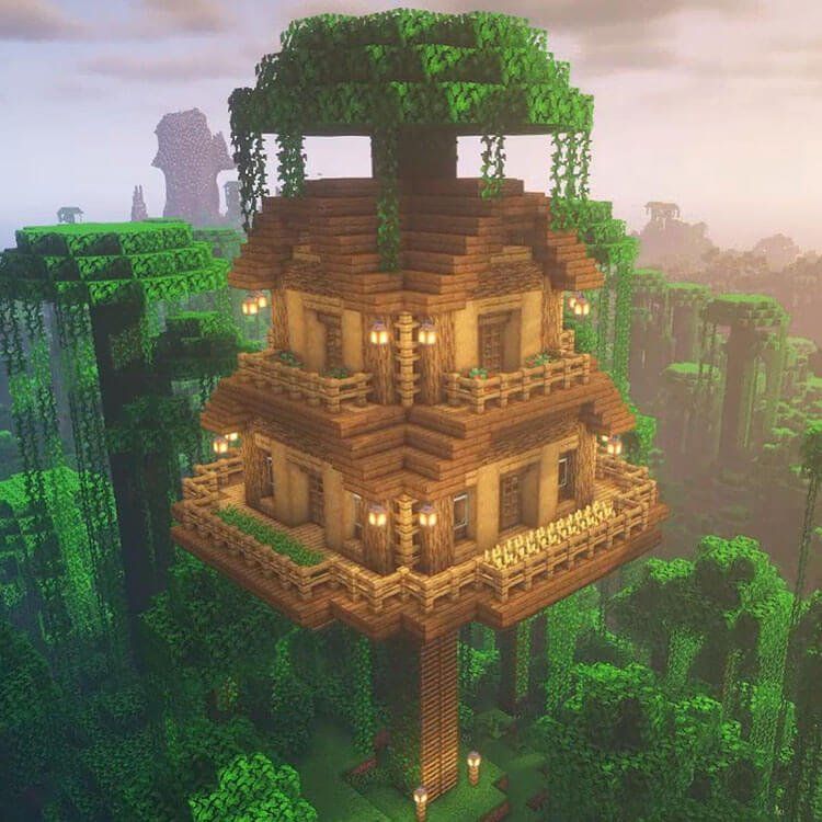 21 Minecraft Tree House Build Ideas y tutoriales - 19 - julio 3, 2022