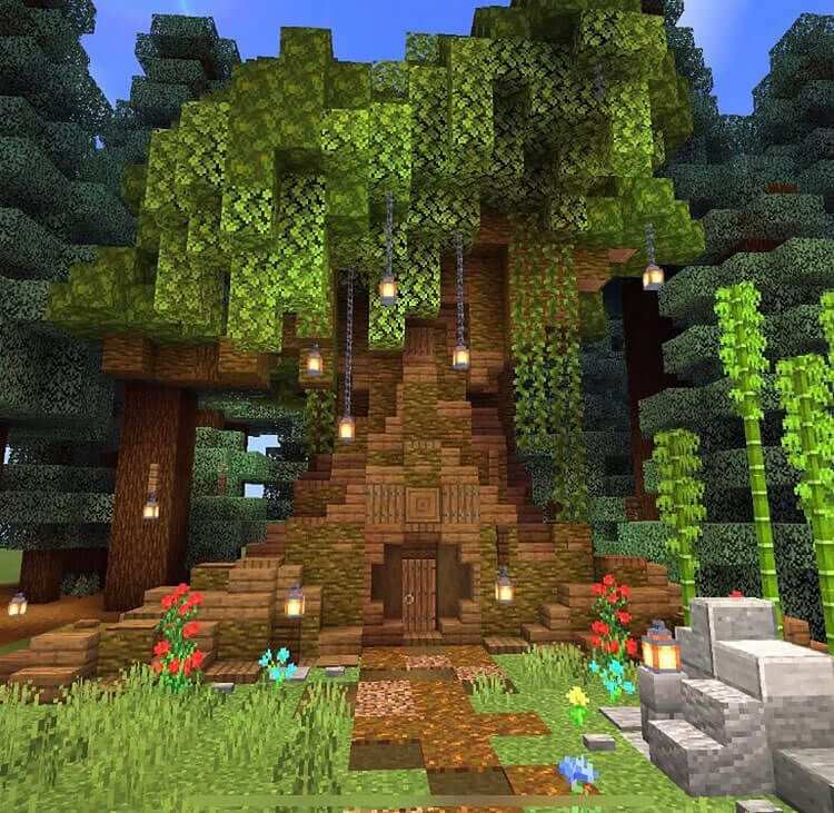 21 Minecraft Tree House Build Ideas y tutoriales - 23 - julio 3, 2022