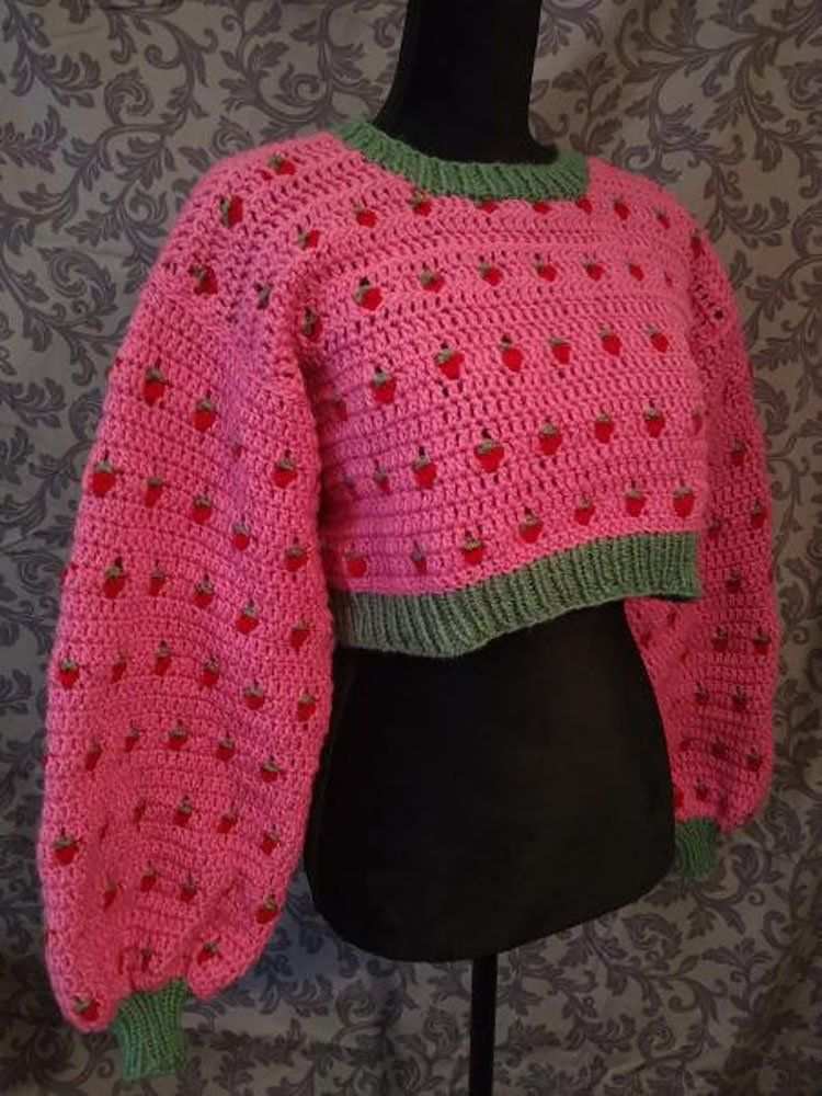 10 Patrones de crochet de suéter de fresa - 19 - junio 8, 2022