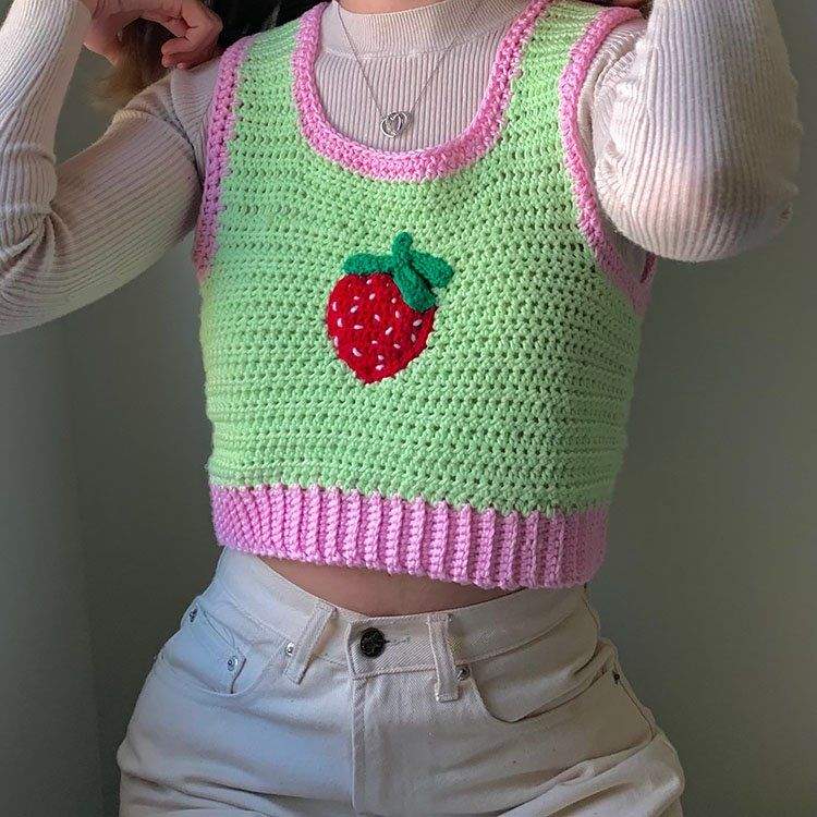 10 Patrones de crochet de suéter de fresa - 23 - junio 8, 2022