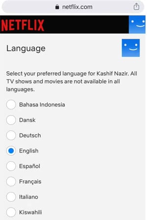 how to change the language on your netflix account