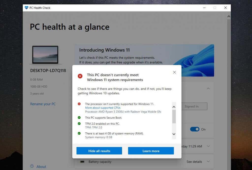 Corrige Windows 11 diciendo "su procesador no es compatible" - 13 - agosto 15, 2022