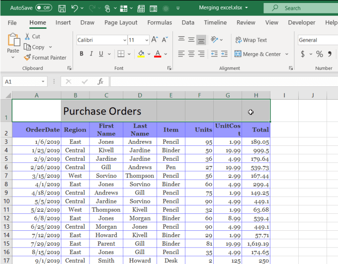 ¿Cómo fusionar celdas, columnas y filas en Excel? - 9 - agosto 23, 2022