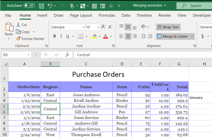¿Cómo fusionar celdas, columnas y filas en Excel? - 51 - agosto 23, 2022