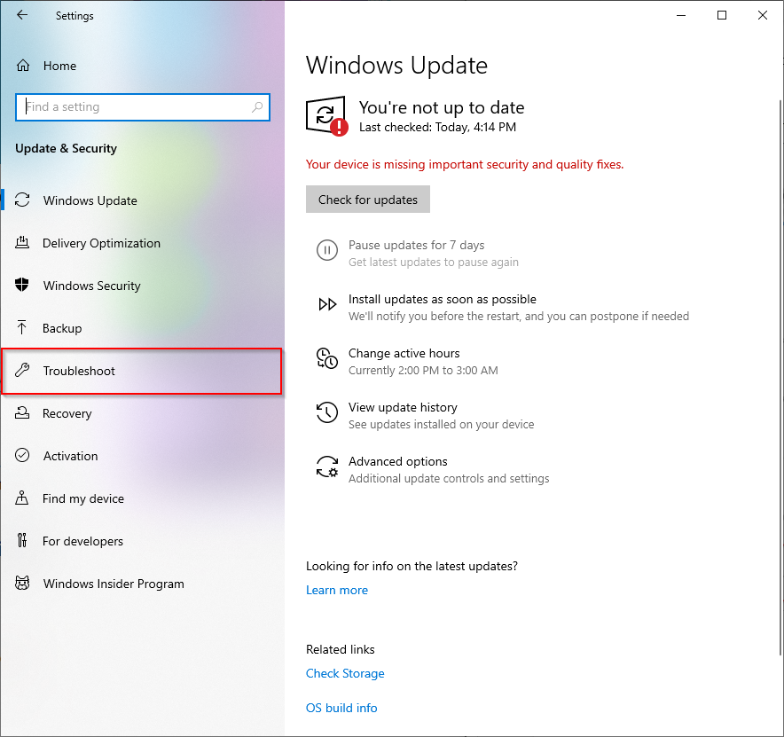 ¿Obtener "a su dispositivo le falta importantes soluciones de seguridad y calidad" en Windows 10? - 9 - agosto 31, 2022