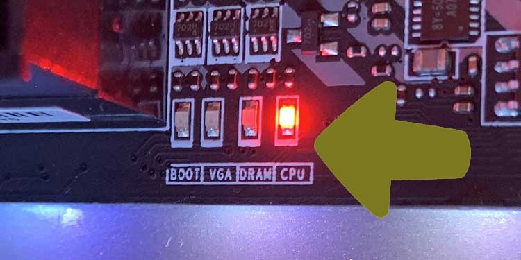 ¿Cómo arreglar la luz de la CPU roja en una placa base? - 5 - septiembre 13, 2022