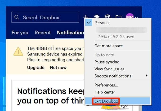 13 Consejos de solución de problemas para cuando los archivos de Dropbox no se están sincronizando - 9 - octubre 12, 2022