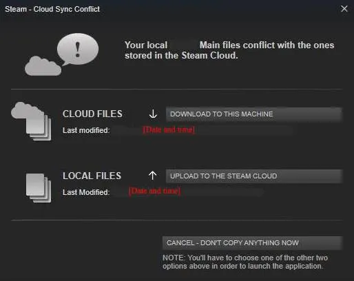 Elden Ring Steam Cloud Sync Conflict - 7 - octubre 1, 2022