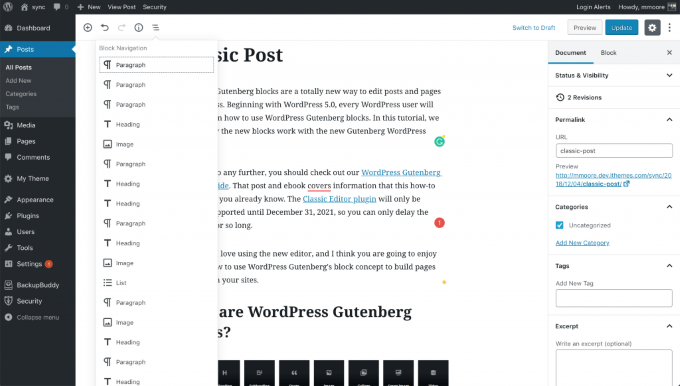 Cómo hacer la transición del editor clásico de WordPress a Gutenberg - 21 - diciembre 12, 2022