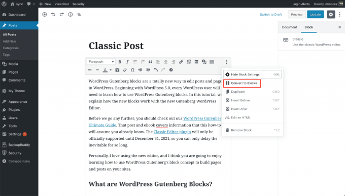 Cómo hacer la transición del editor clásico de WordPress a Gutenberg - 19 - diciembre 12, 2022