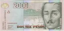 ¿Quién es el personaje del boleto de 2000 pesos colombianos?