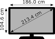 ¿Cuánto mide un tv de 83 pulgadas?