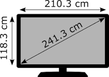 ¿Cuánto mide una pantalla de 90 pulgadas?