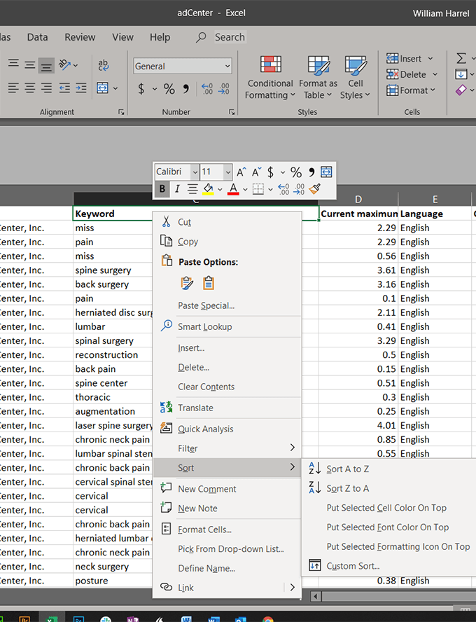 Clasificación básica de datos de una columna y multi-columna en Excel - 7 - diciembre 22, 2022