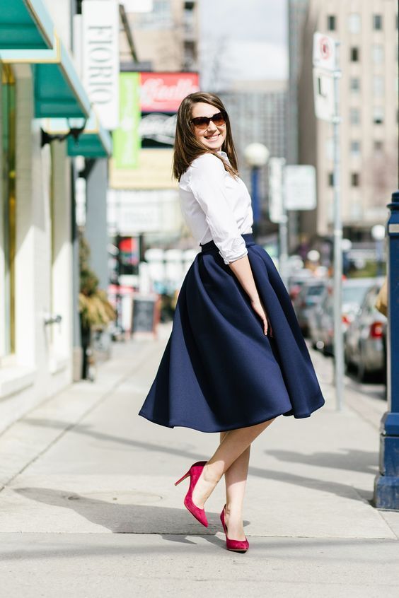 ¡Mira 51 maravillosos modelos de falda midi redonda! - 27 - enero 31, 2023