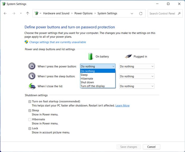 ¿Cómo cambiar la configuración del botón de encendido de Windows 11? - 7 - enero 9, 2023