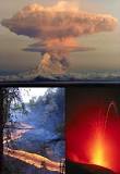 ¿Qué reacción química ocurre en un volcán?