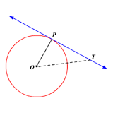 ¿Qué relación geométrica existe entre el radio de una circunferencia y la tangente en el punto de la circunferencia Qué determina ese radio?