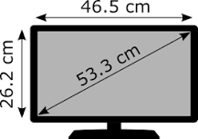 ¿Cuánto mide un monitor de 21 pulgadas?