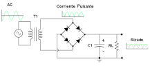 ¿Cuál es la función del puente rectificador de diodos?
