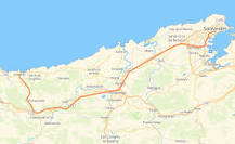 ¿Cuántos kilómetros hay desde Santander a San Vicente de la Barquera?