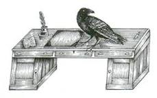 ¿Qué hace un cuervo en un escritorio?