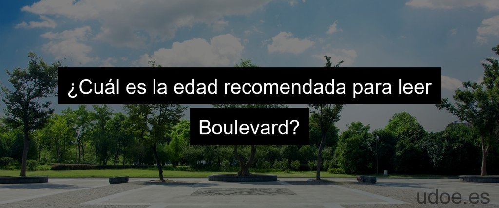 ¿Cuál es la edad recomendada para leer Boulevard?