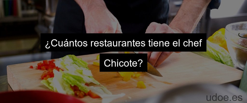 ¿Cuántos restaurantes tiene el chef Chicote?